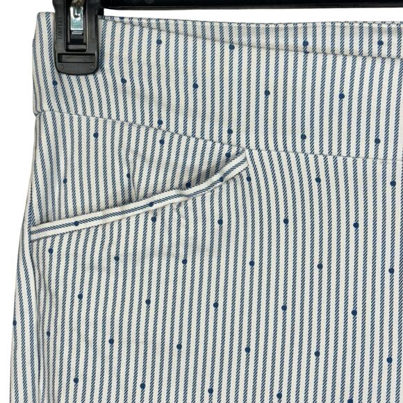 Chico’s Perfect Stretch SZ 2 (Large) Capris Pants Striped Dots Stretch Pull-On - Picture 2 of 8